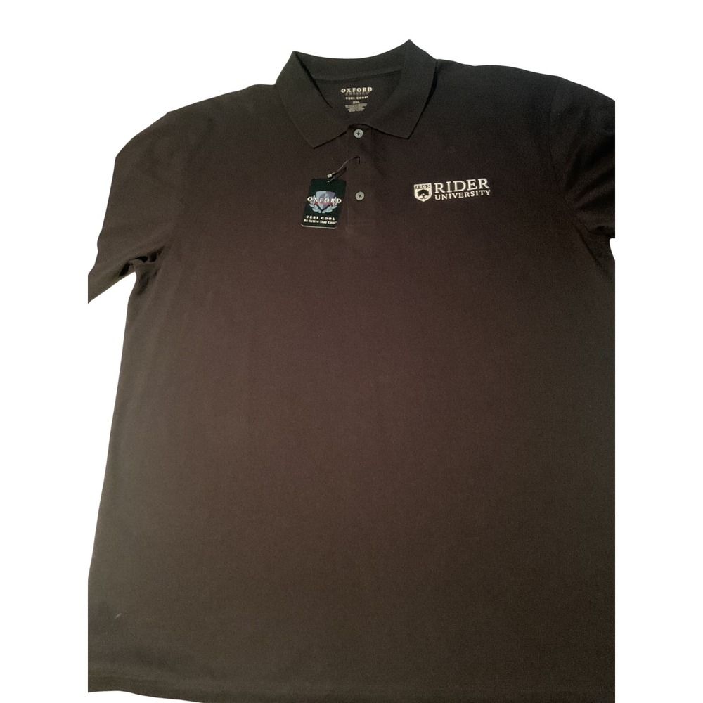 Oxford America Mens XXL Black‎ Rider University Veri Cool Polo Shirt